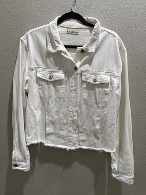 White Cropped Denim Jacket